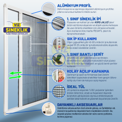 Pencere Plise Sineklik Siyah - 65-74 - 150-165
